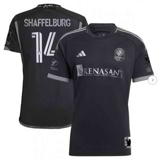 Mens Nashville SC Jacob Shaffelburg adidas Black 2024 Man In Black Kit Authentic Player Jersey